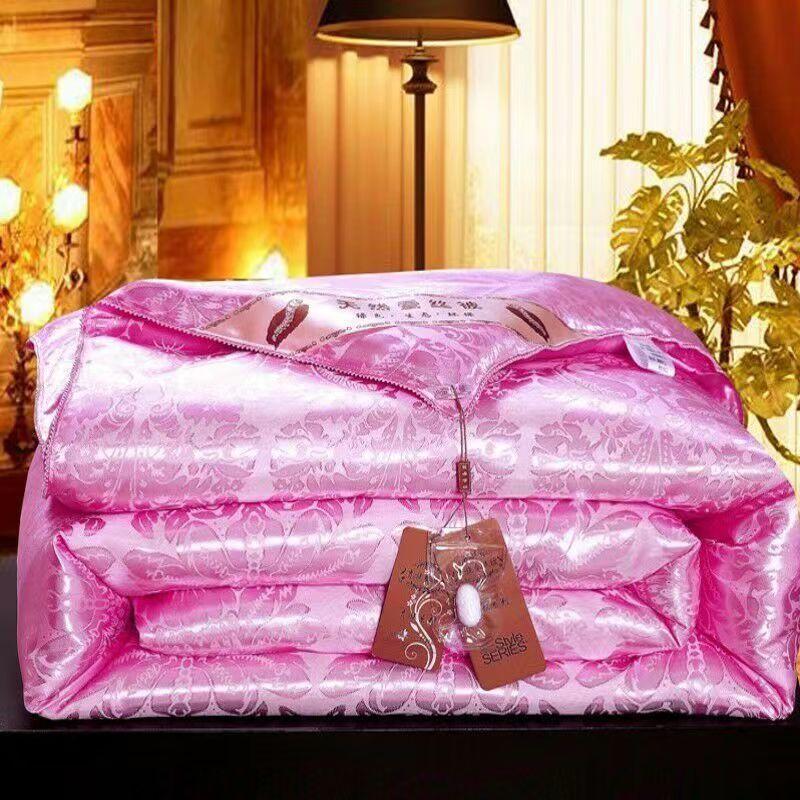Mulberry Silk Duvet Satin  Jacquard Comforter Wedding Quilt Twin Size Summer Blanket For Couple Bed Single Double Queen Bedding
