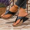 New Women's Platform Sandals Slip-On Thick Sole Mid-Heel Thong Slippers - PVC Breathable Summer Casual Beach Shoes for Daily Wear & Vacations