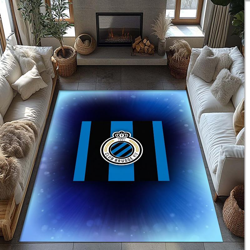 Club Brugge FC Soccer Football Pattern Soft Area Rug Non Slip Indoor Floor Carpet Sports Decor Mat for Bedroom