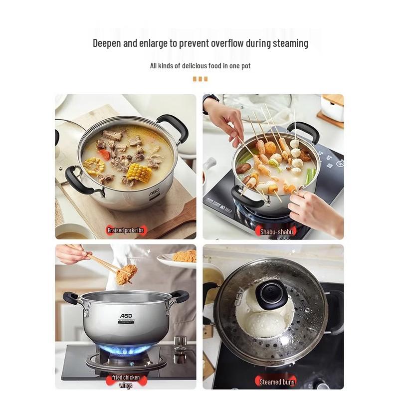 ASD 304 Stainless Steel Composite Bottom Soup Pot