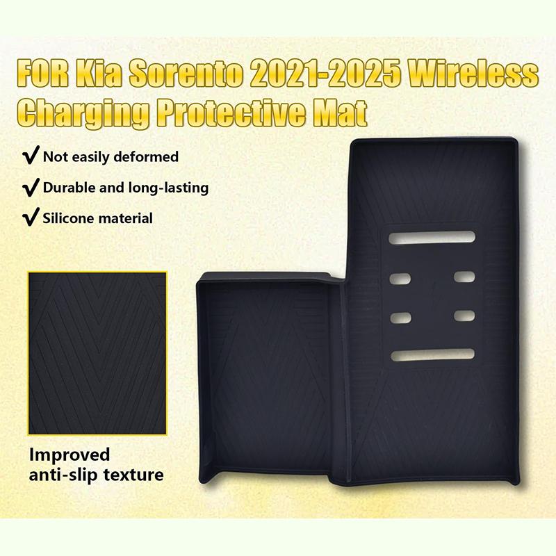 For Kia Sorento -2025 Silicone Car Center Console Wireless Charging Anti-Slip Mat Protective Pad Trim Accessories