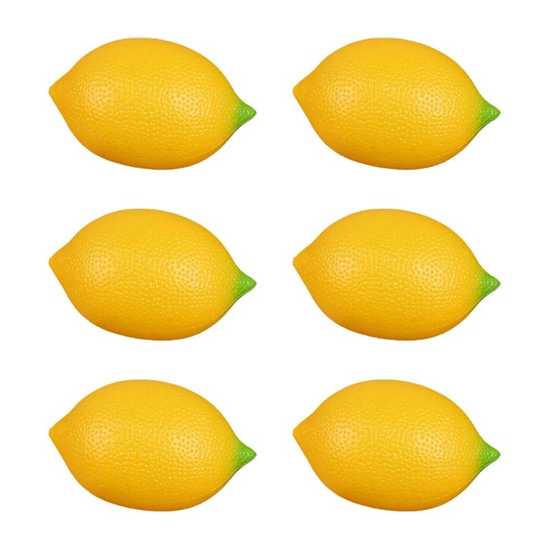 6Pieces Fruits Replicas Decorations User Friendly Simulation Fruits for Festival Decoration Realistic Home Accent