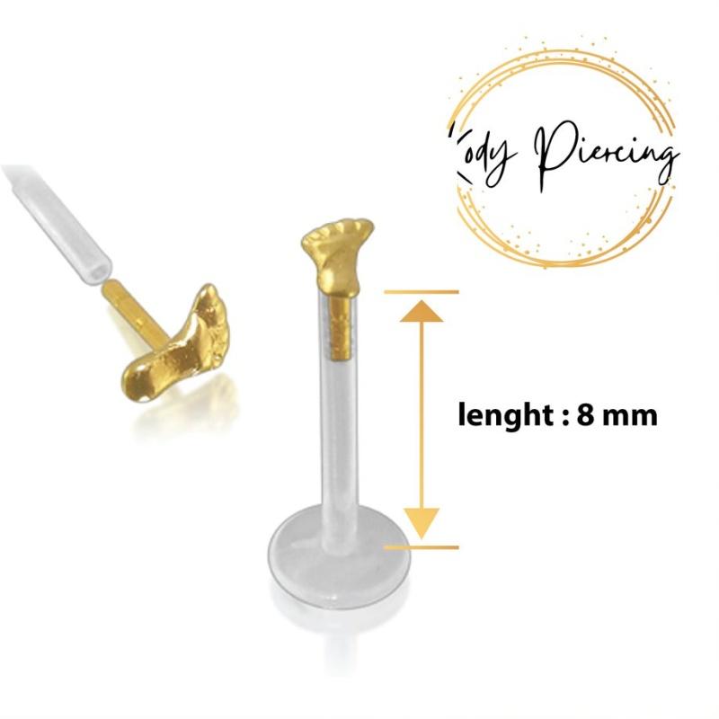 KODY PIERCING 14K Gold Labret Small Foot