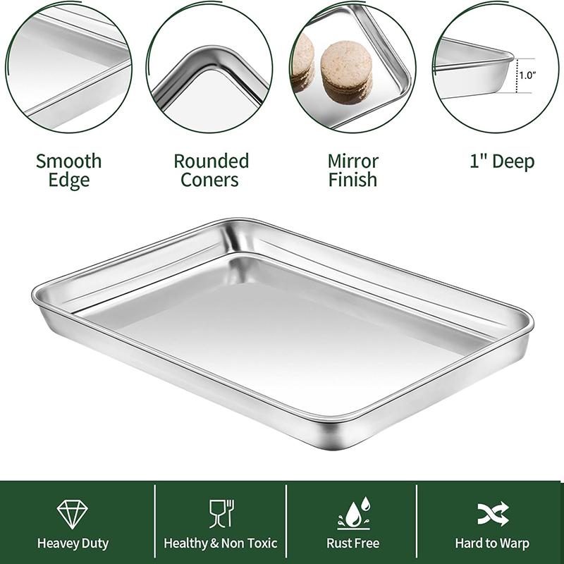 Stainless Steel Baking Sheet with Cooling Rack Set 12×16 Inch Oven/Dishwasher Safe for Baking Cooling Draining