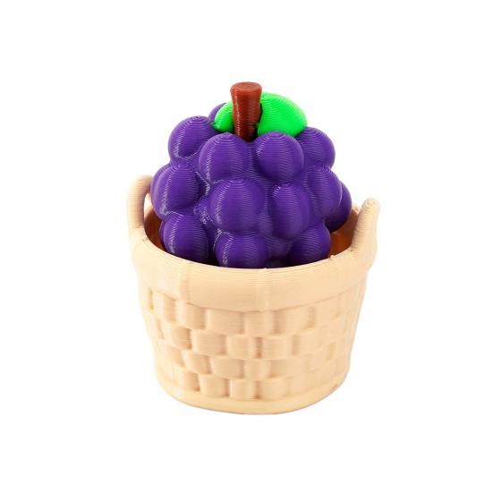3D Printed Fruit Fidget Clicker Toy, Cute Press Button Sensory Toy, Miniature Fruit Basket Stress Relief Toy for Office Desk