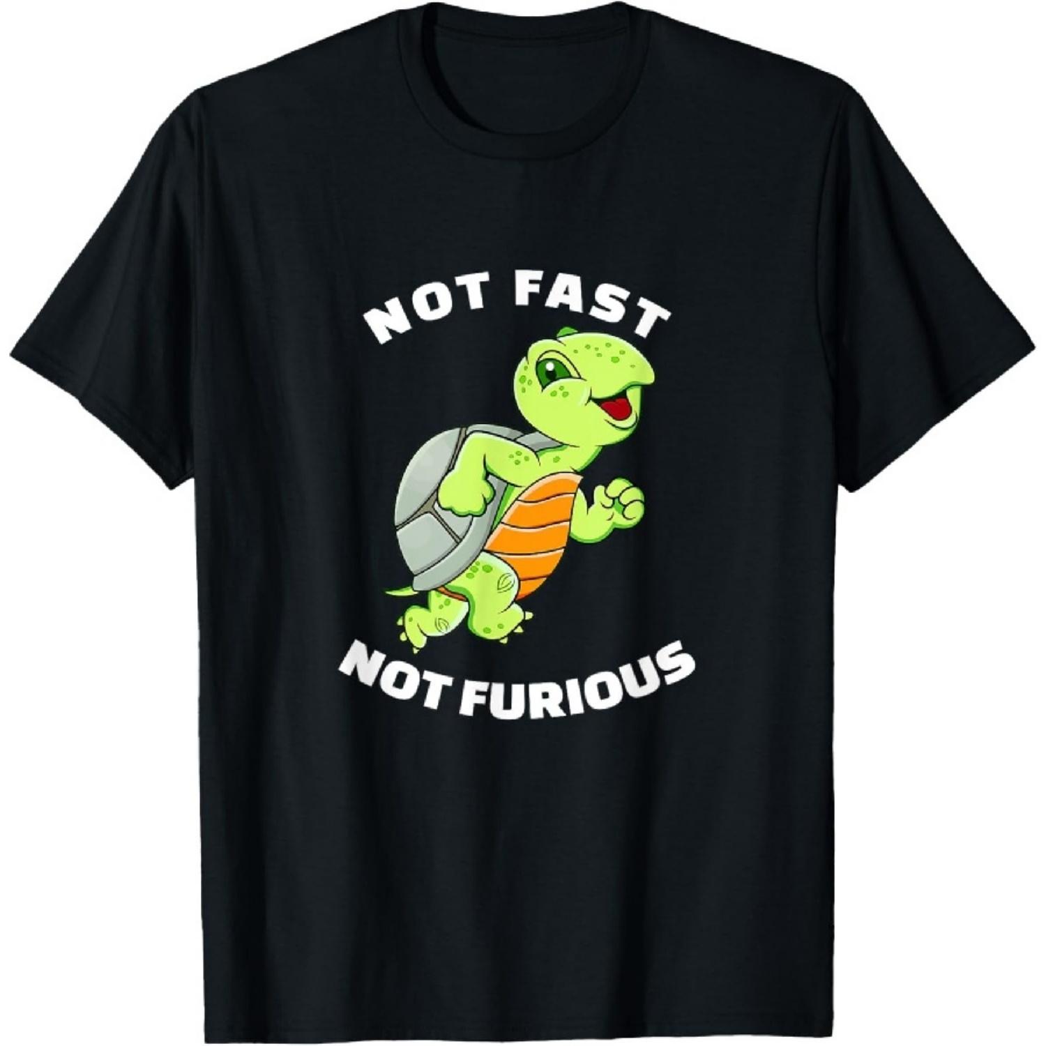 

Not Fast Not Furious Funny Sea Turtle Running Team T-Shirt S