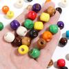 Natural Wooden Beads Colorful Eco-Friendly High Quality Large Hole Loose Beads DIY Handmade Bracelet Necklace Toy Accessories