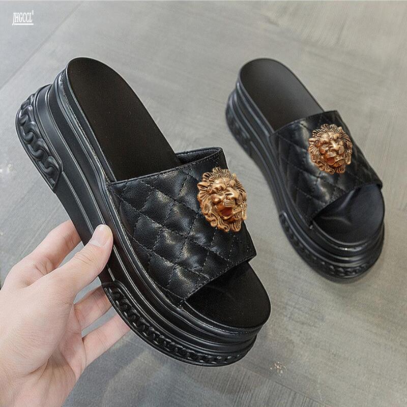 

Fashion New women s Slipper flat bread turtleneck sandals ve rsatile plus size beach shoes designer outdoor luxury Slipper 40 чёрный