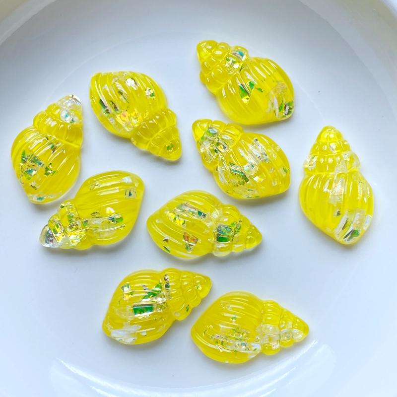 

20Pcs Mix color Lovely Shell Conch Shape Resin Rhinestone Flat Back DIY Hair Bows Clips Embellishment Accessories Crafts Resin