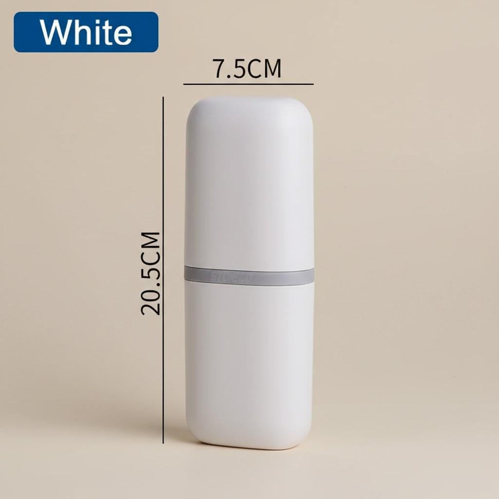 

Travel Toothbrush Holder Case with Toothpaste Organizer Portable for Outdoor Camping Bathroom Home Storage білий