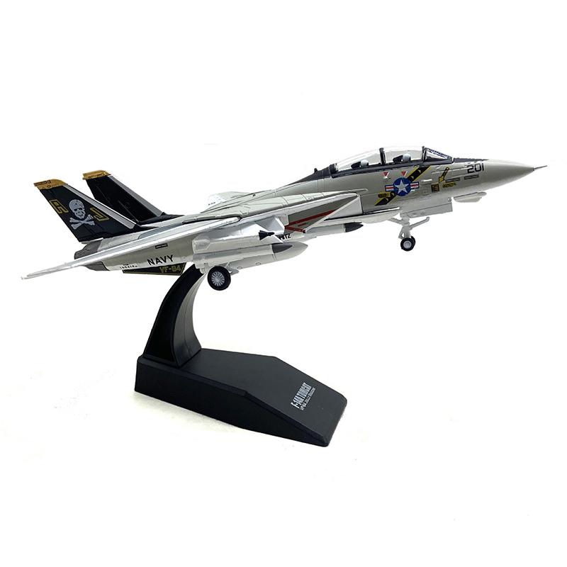 1/100 Scale USA F-14 Tomcat Fighter Alloy Model Diecast Military Missile Bomber