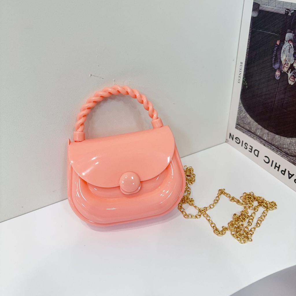Fashion Jelly Bag Portable Shoulder Women'S Bag Candy Color Simple Casual Foreign Style Small Square Bag