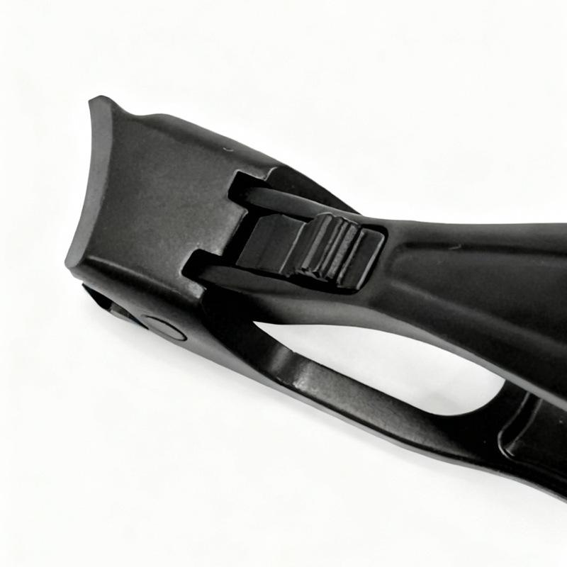 Slanted Edge Safety Nail Clippers with Lock, Large Opening, Round Tip, Anti-Splash, Stainless Steel