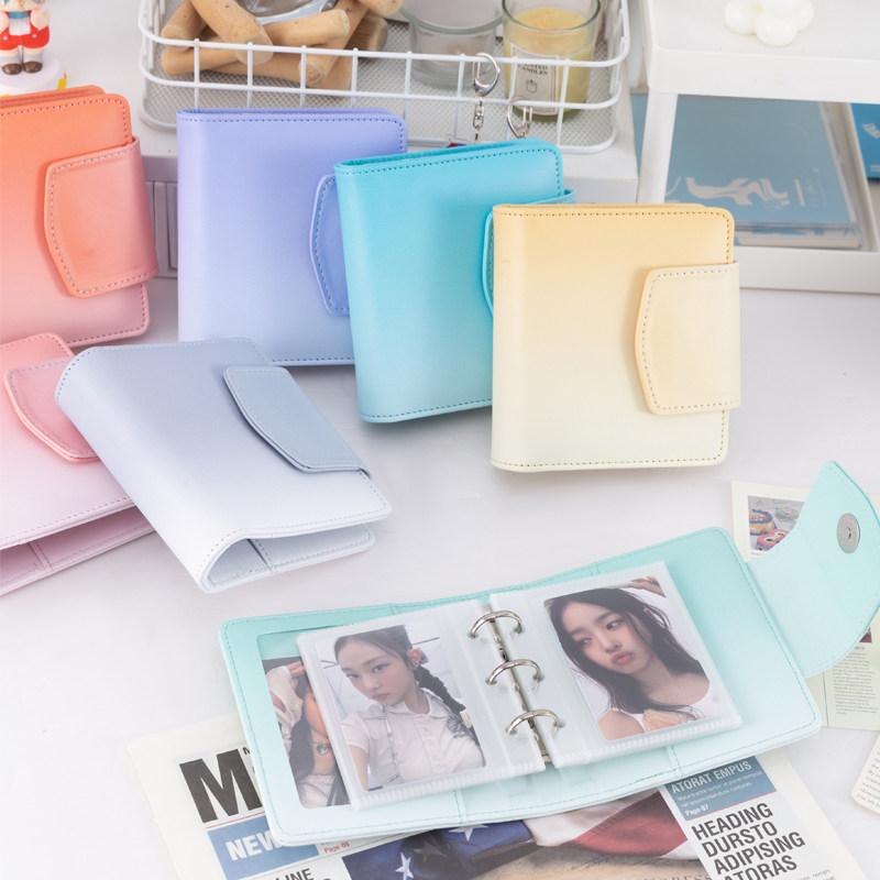 Gradient 1-Pocket Mini 3inch Photo Card Album Cute Single Slot Binder for K-pop Photocards Polaroid Pictures Small Card Holder