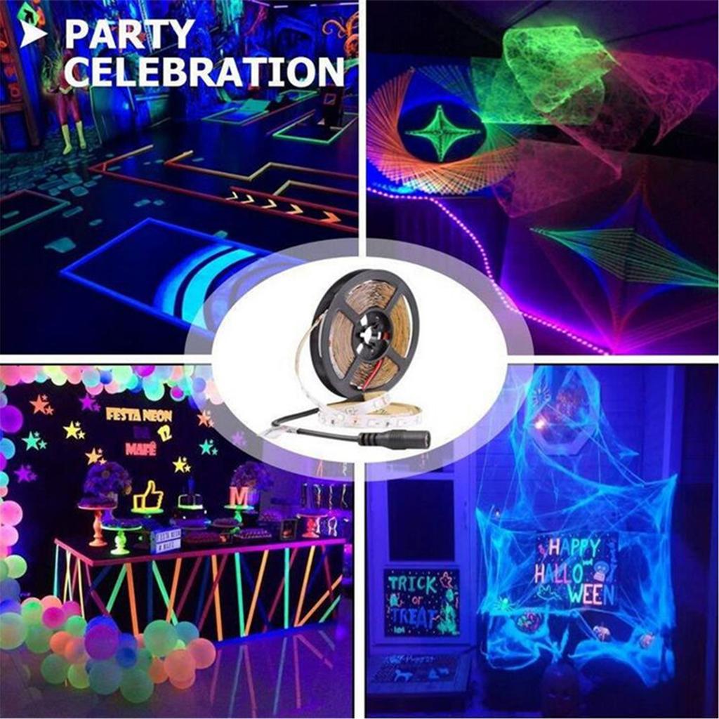 UV Light Strip Led Strip Lights 16.4ft 300 LEDs Rope Lights 12V Flexible Black Lights UV Strip Lights Ultraviolet Light