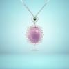 Vintage High-Ice Wedding Necklace with S925 Silver Inlaid Violet Zircon and Natural Water Foam Design