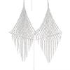Sparkling Tassel Bra Chain for Crop Top Luxury Mesh Crystal Lingerie Body Chain Jewelry  Beach