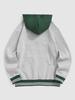 ZAFUL Letter Embroidered Kangaroo Pocket Thermal Fleece-lined Pullover Hoodie