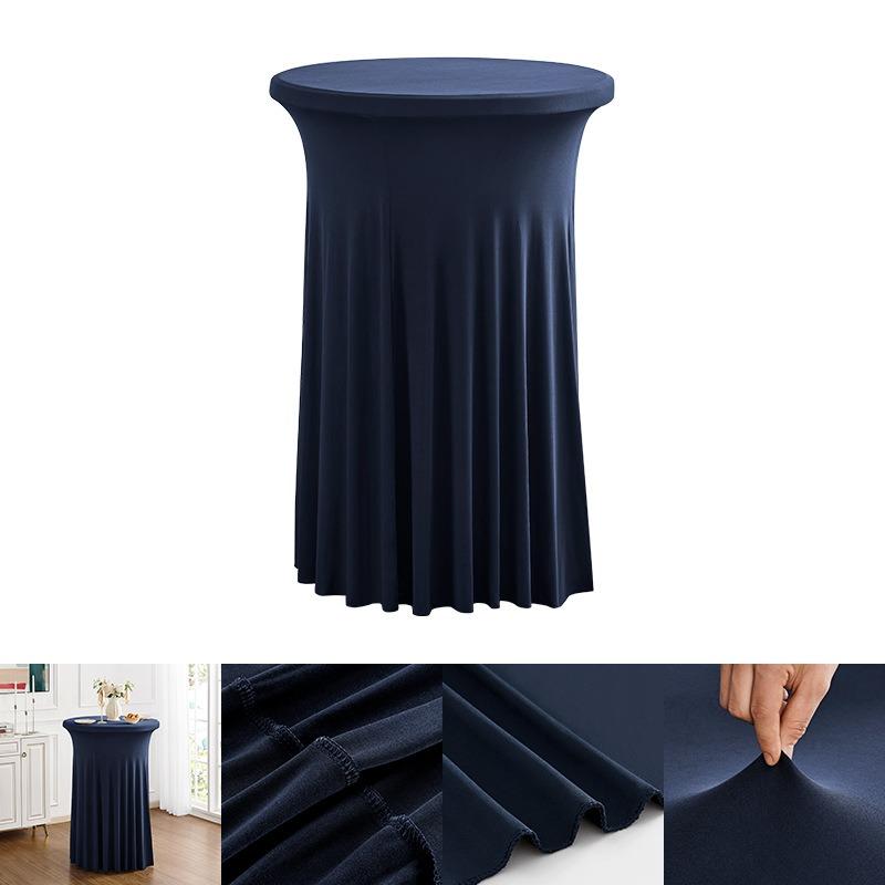 60/70/80cm Cocktail Table Skirts Stretch Spandex Fitted Tablecloths Wrinkle-Resistant Washable for Weddings Parties Banquets