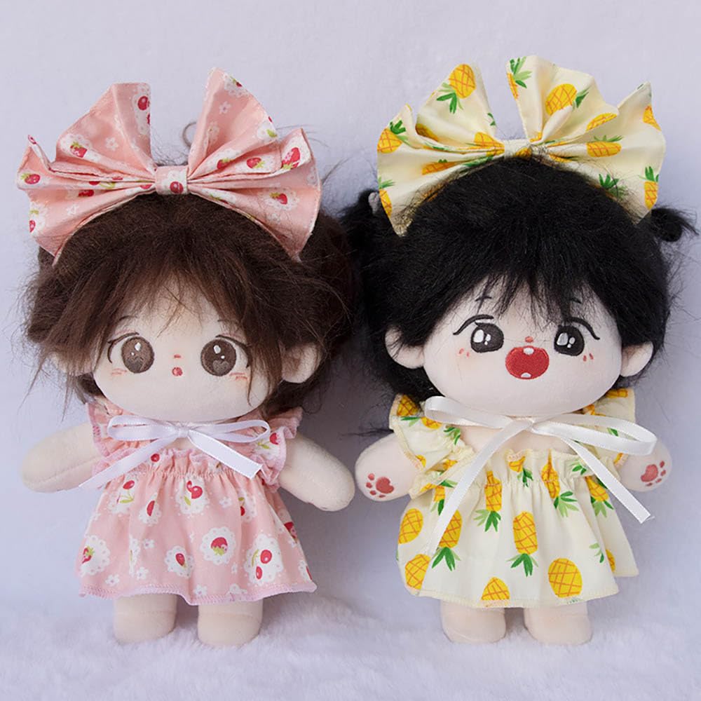 niannyyhouse 10cm, 15cm, 20cm Plush Clothes, Fruit Pattern Headwear, Dress, Dress-Up, Cotton Doll Accessories (A5, 10cm)