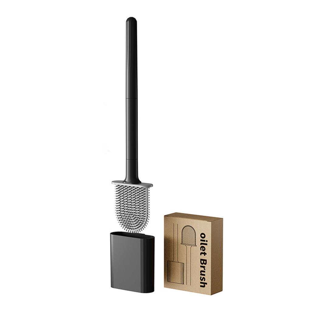 Wall Mounted Toilet Brush Replacement Long Handled Silicone Toilet Brushes Quick Drying Soft Bristles Toilet Bidet Bathroom Set