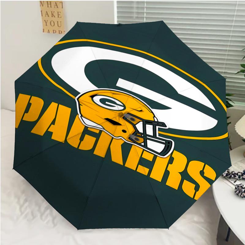 Rugby team logo Print Automatic Umbrella, 8 Rib Iron Frame, Plastic Handle, Suitable for Outdoor Travel &Daily , Ideal Gift