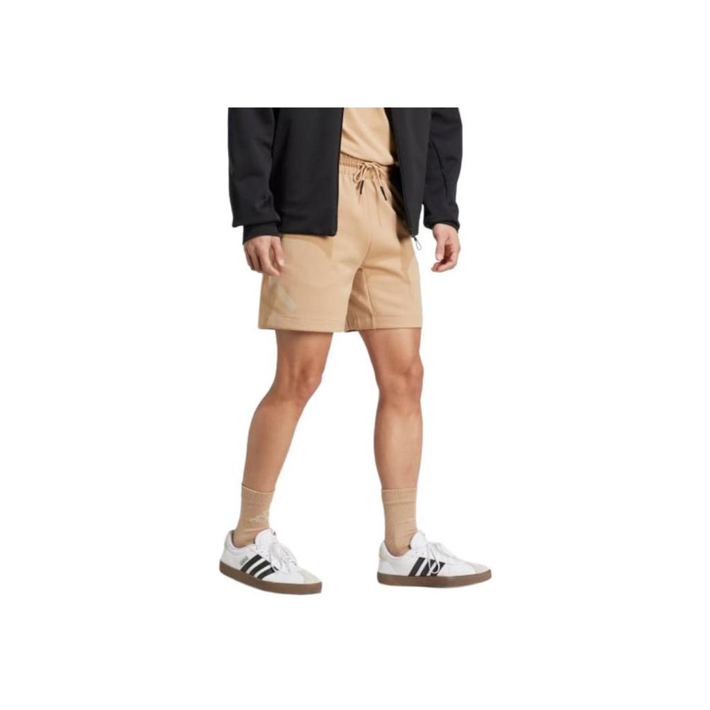 Adidas Solid Color Logo Mid Waist Casual Shorts Men Shorts Warm-Sandstone JW4744