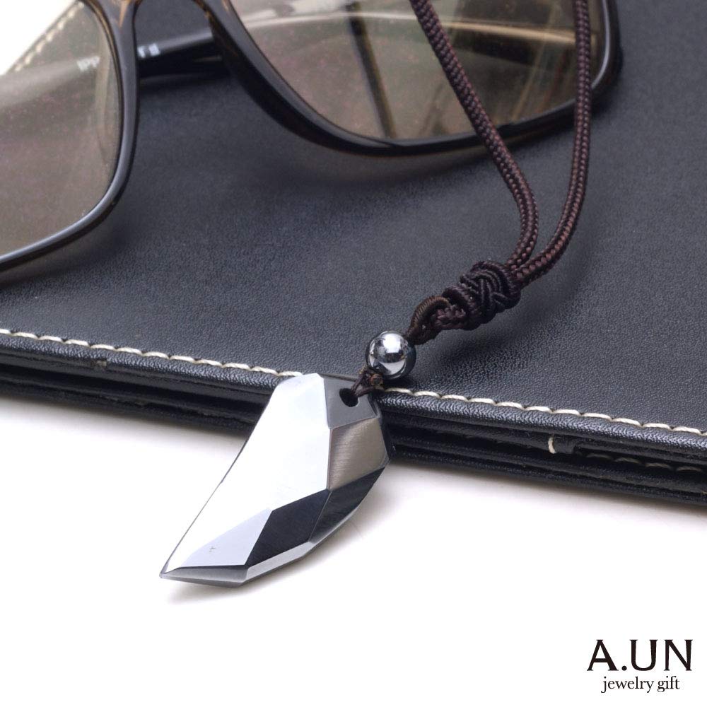 Exclusive Jewelry Gift Terahertz Necklace Wolf Fang Pendant Choker with Power Stone and Natural Adjustable Size [Amazon Brand] A.UN Stone, [Terahertz