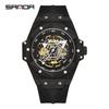 Sanda 7014 Skelett Herren Automatik Silikon Uhr - Trendiges und Cooles Design