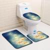 3D Christmas Bathroom Toilet Three-Piece Floor Mat Doormat Bathroom Carpet