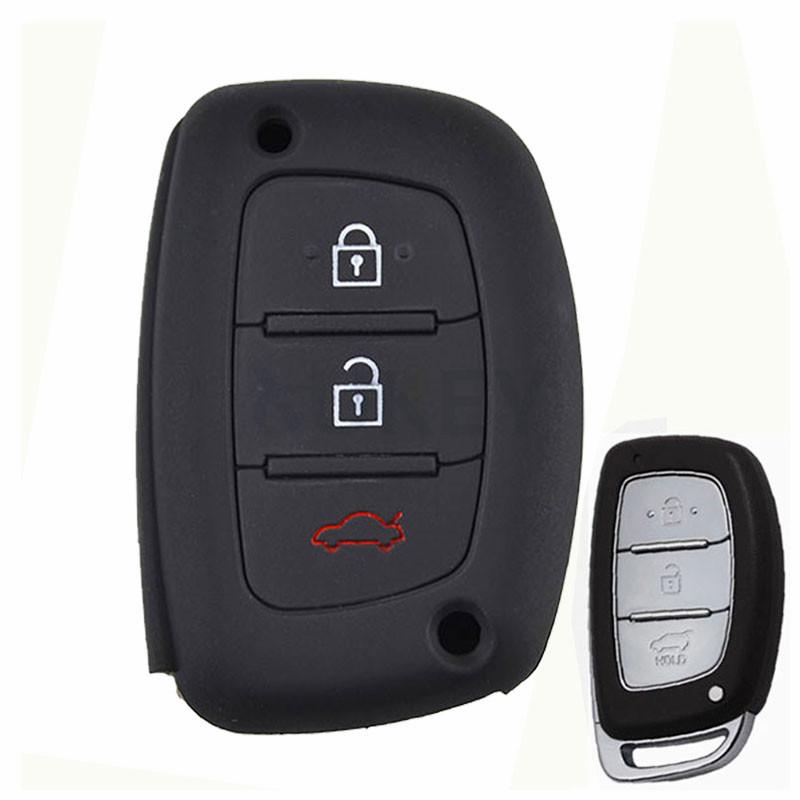 Silicone Car Key Case For Hyundai Creta Tucson Santa Fe Elantra Sonata I10 I20 I30 I40 I25 Ix35 Remote Shell Fob Cover Pocket