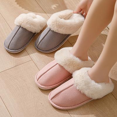 Women Plush Warm Home Flat Slippers Soft Comfortable Winter Cotton Shoes Indoor Plush Slipper