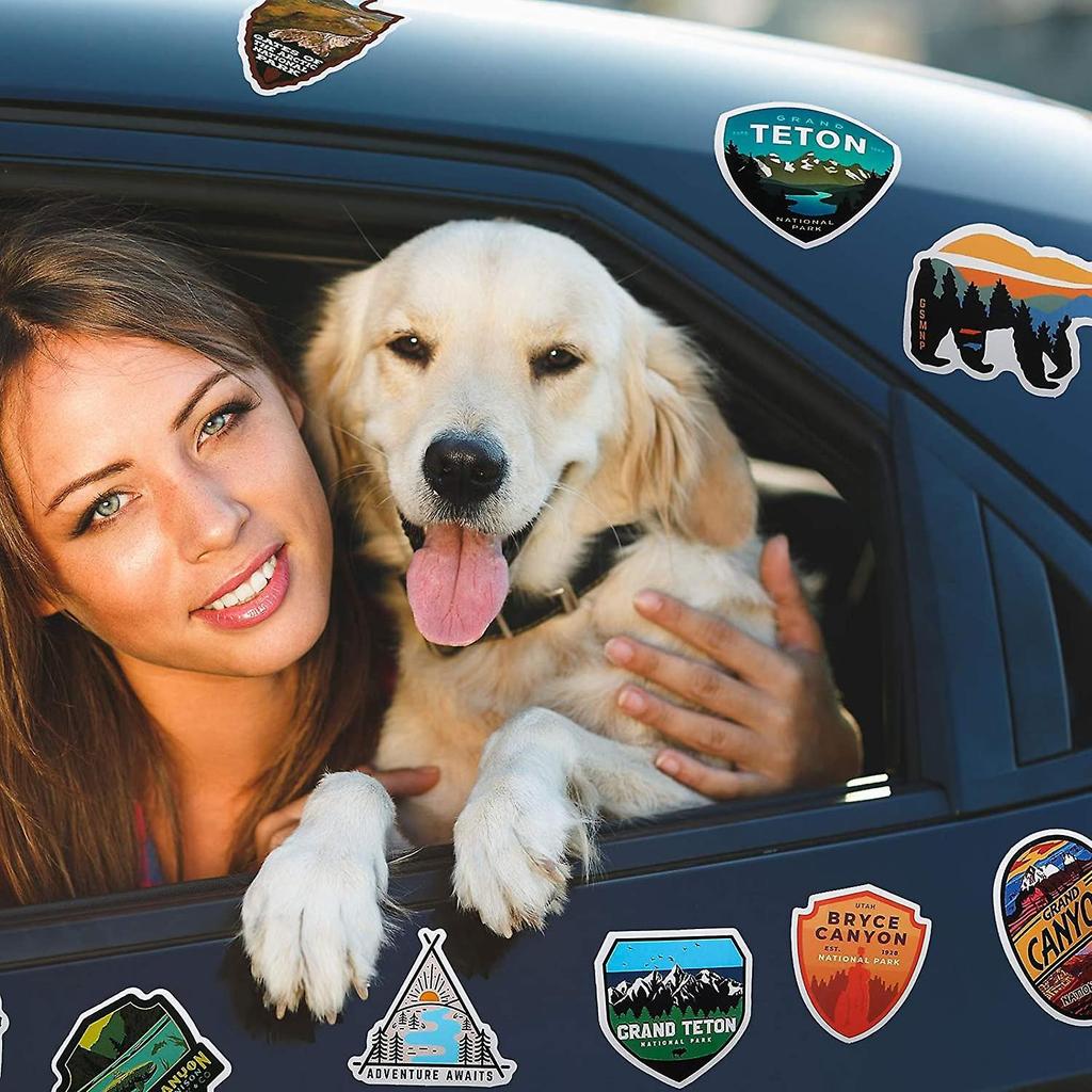 200 Pieces National Park Forest Stickers Waterproof Adventure Nature Stickers Wilderness Decals Outdoor Hiking Camping Sticker for Laptop Water Bottle