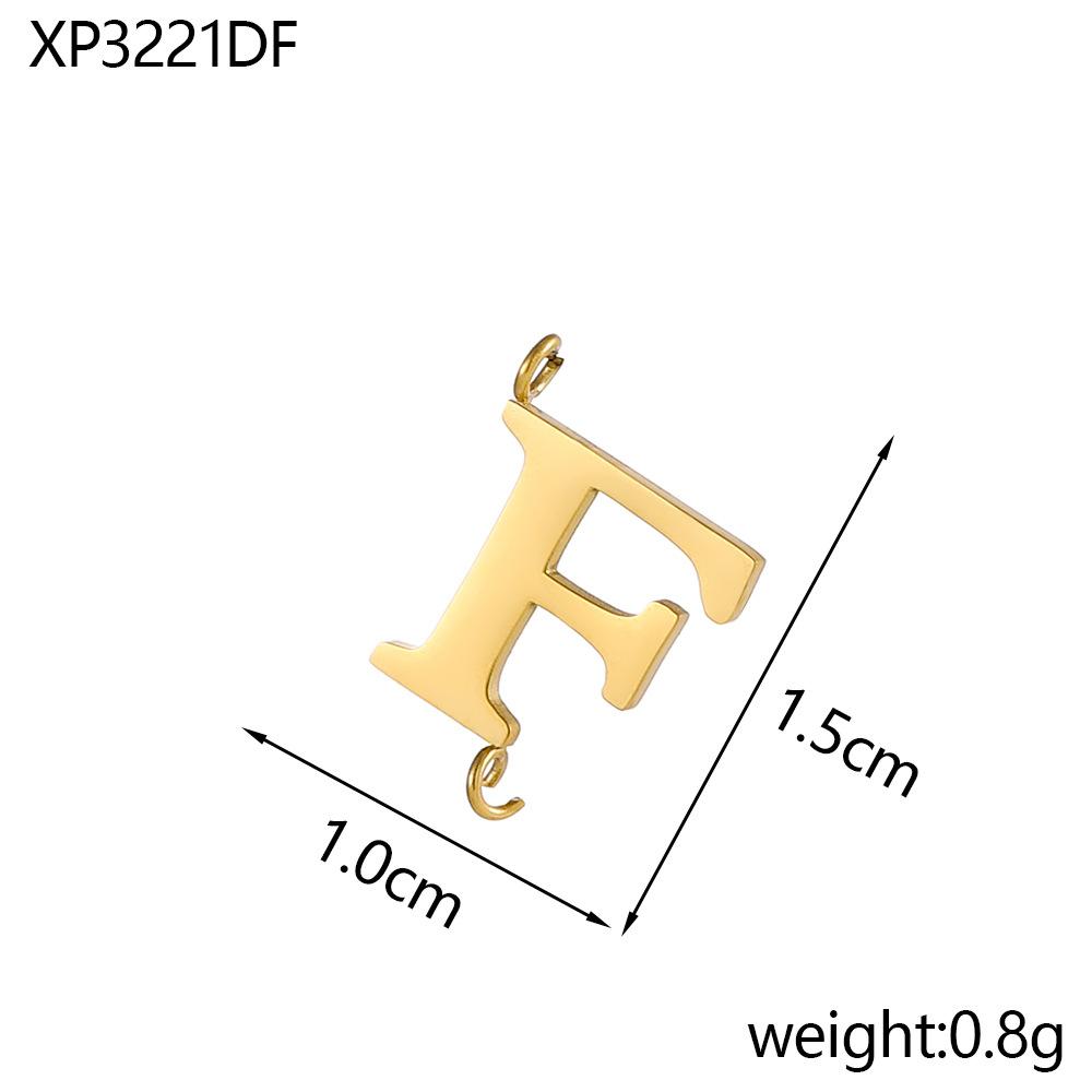 CARLIDANA Stainless Steel Gold Plated Capital Letters with Two Loops Waterproof Initial DIY Jewlery Making Charm Pendant