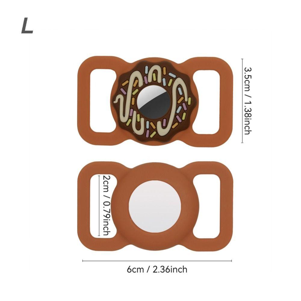 

Силиконовый защитный чехол, однотонный пончик, защитный чехол для отслеживания домашних животных, защита от потери, водонепроницаемый держатель для ошейника для собак, для Airtags S коричневый
