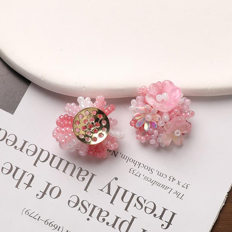 Разноцветные Цветочные гроздья DIY Серьги-клипсы для ушей без прокола