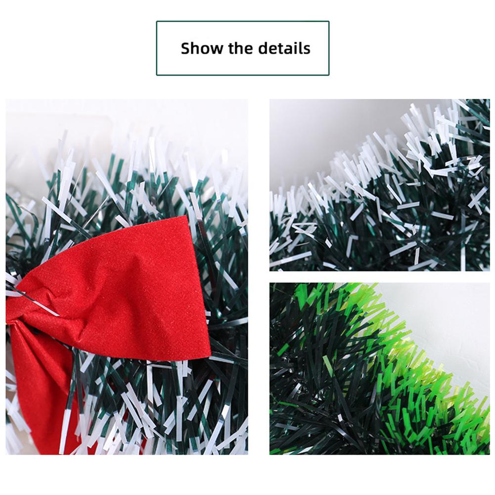 Christmas Hanging Garland With Red Bow 25/30cm Wreath For Door Wall Window Durable Plastic New Year Festive Party Decoration