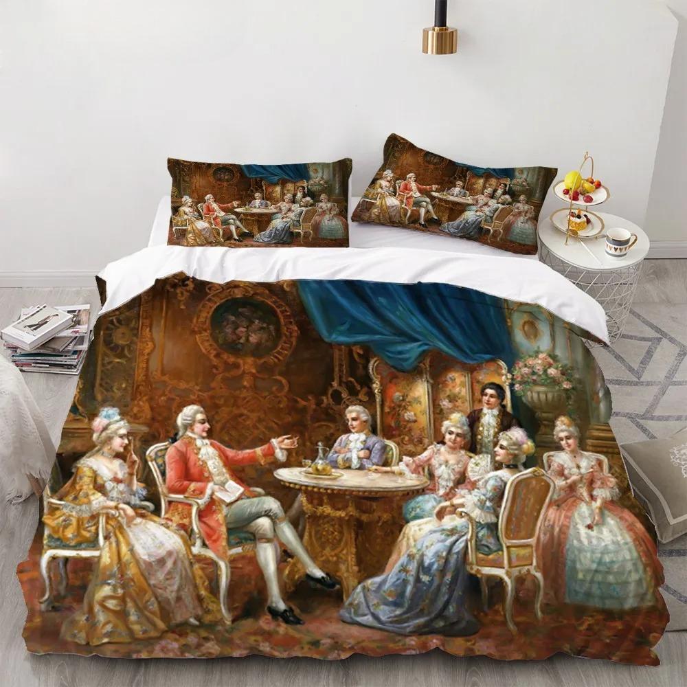 Angel Oil Painting Microfibre Bedding Sets, Children's Birthday Gift with Zip Room Decor for Teenagers Adulte 2-3 Pieces Duvet C