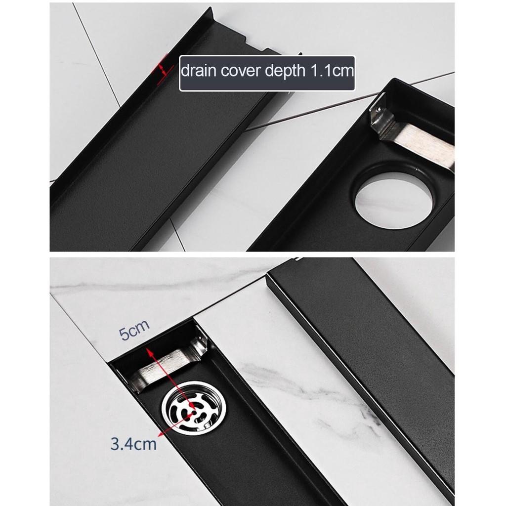 SUS 304 Shower Floor Drain with Tile Insert Grate Bathroom Drainage Device Stainless Steel Rectangle Shower Drain Linear