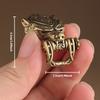 1pc Pure Brass Domineering Leopard Car Keychain Creative Retro Chinese Style Male Tide Motorbike Key Chain Charm Car Ornament