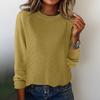 Women's Fashion Casual Solid Color Round Neck Split Hem Raglan Sleeve Long Sleeve Sweater Top