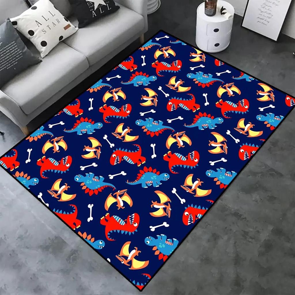 Cartoon dinosaur carpet children's room bedside soft non-slip floor mat game crawling floor mat home decoration carpet door mat