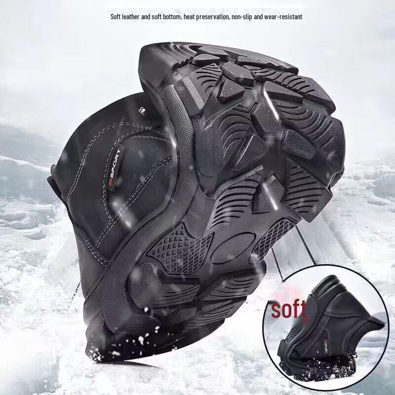 Men's Winter Cotton Martin Boots - Warm, Wear-Resistant, Versatile, Thick-Soled Velvet Snow Boots for Sports and Leisure