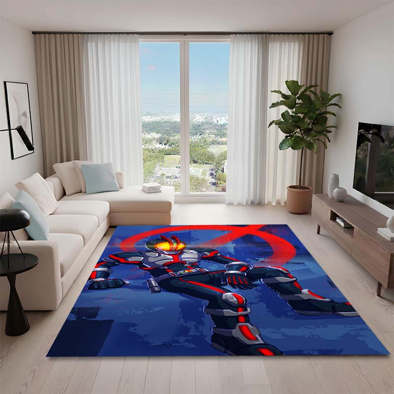3D Printed Kamen Rider Rug, Suitable for Living Room, Bedroom, Table, Kitchen Doorway, Children's Non-slip Floor Mat.