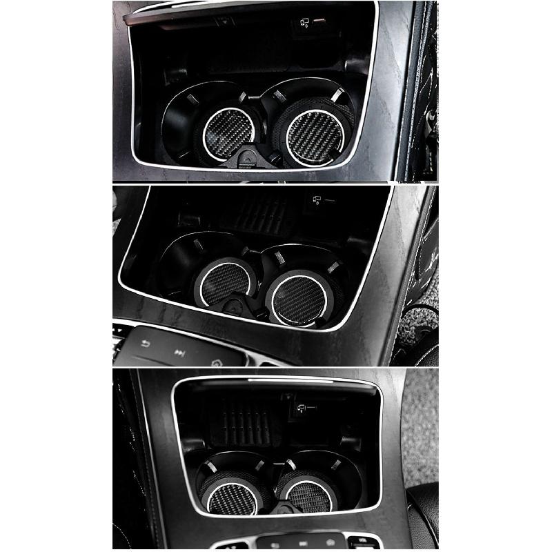 A set of 2 high-quality anti-slip elastic long-lasting Mats Made of real carbon fiber for In-car Cup Holders
