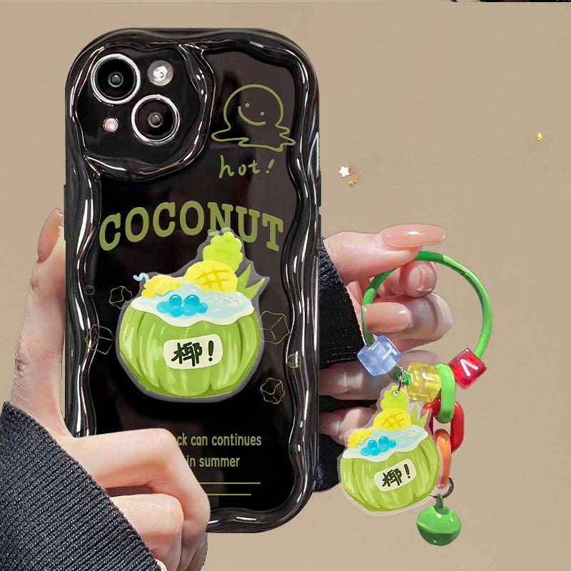 Applicable To Apple 14promax Mobile Phone Case Iphone13 Full Inclusion 11/12 Cool Coconut Stand Women's Model Xs/xr