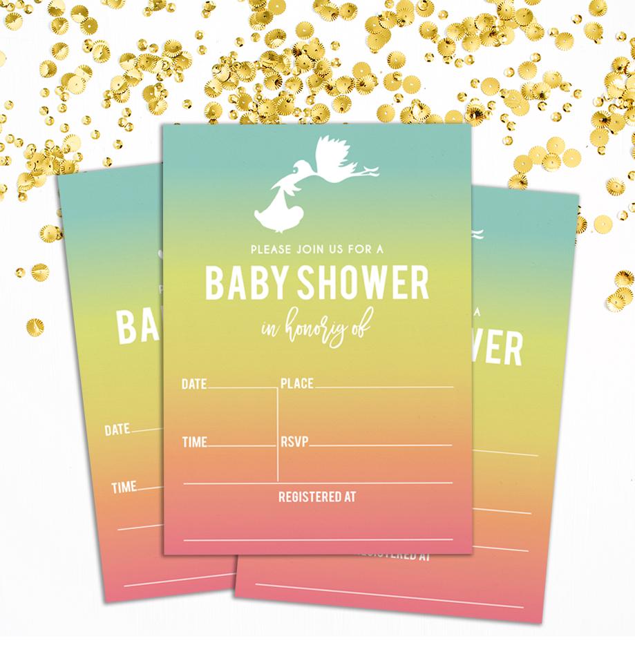 Darling Souvenir Einladungskarte für Babyparty, druckbar, zum Ausfüllen oder Beschreiben, blanko, Einladungen, Partyzubehör, 28 Stück