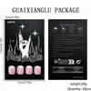 Press On Nail Glossy Glitters Fake Nail Stick On Nail Cats Eye Acrylic Fake Nail Gel Polished Glues on Nail 24Pcs