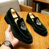 Men's embroidery one-pedal men's shoes breathable and non-smelly feet casual leather shoes summer