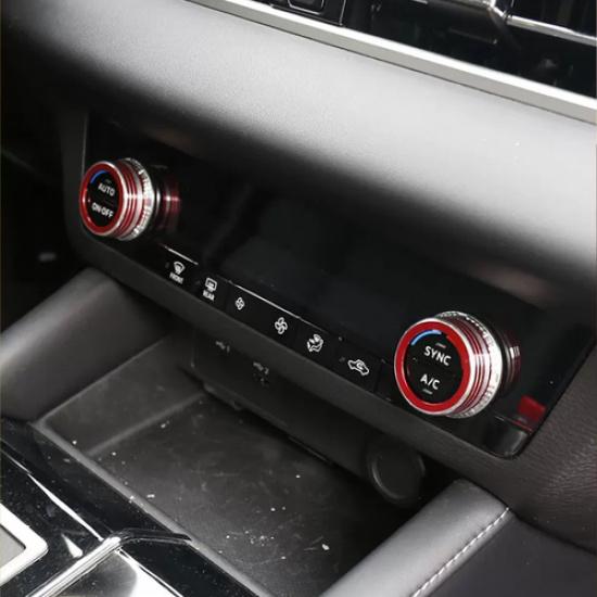 - Mitsubishi Outlander Air Condition Knob Button Ring Cover Decor Pair | Front | Matte | Red | 1 Year Manufacturer Warranty | China